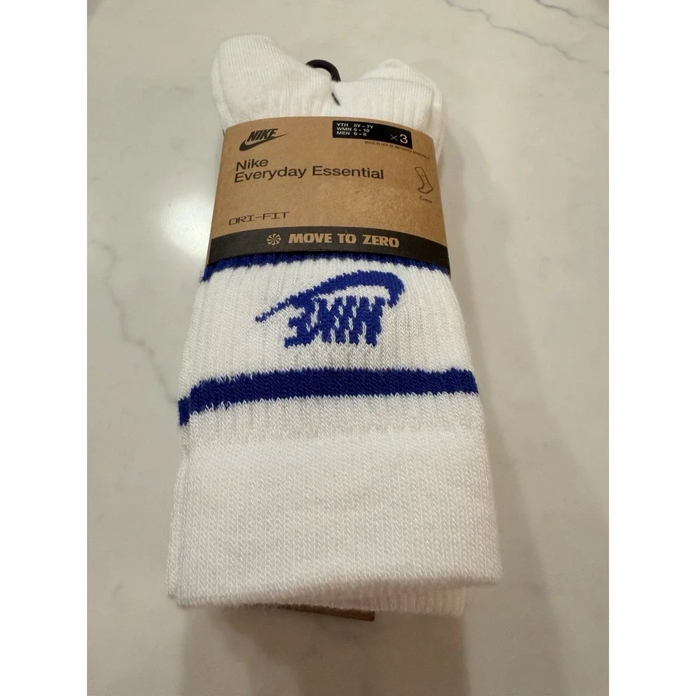 Nike Everyday Essential Drifit Socks 3 Pk - Size Medium W6-10/M6-8 DX5089-105